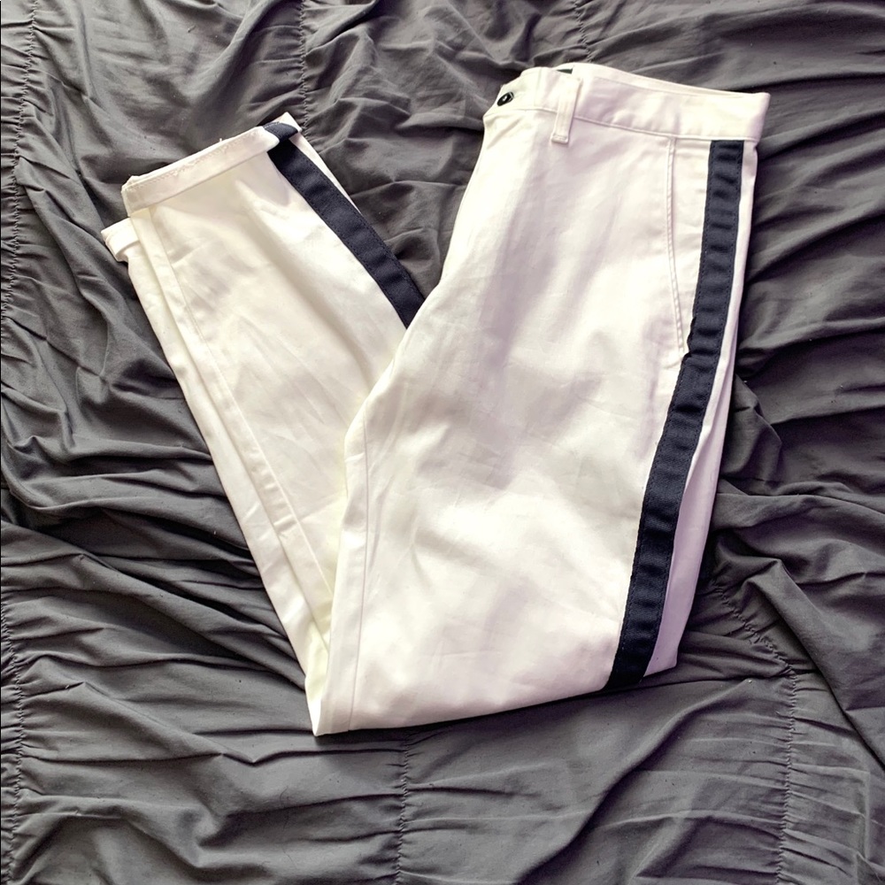 Zara White slim fit cropped pant